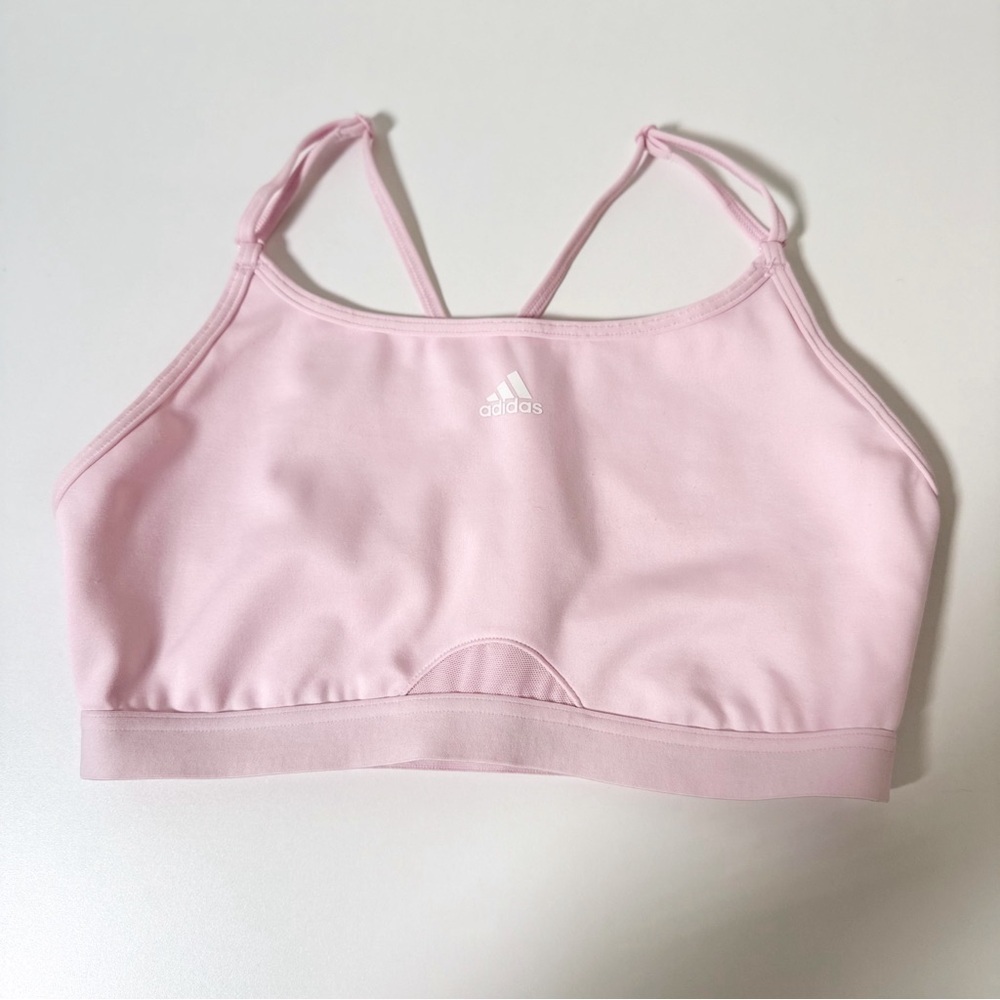 Adidas Light Milk Pink Athletic Sport Bra Women’s Size Small